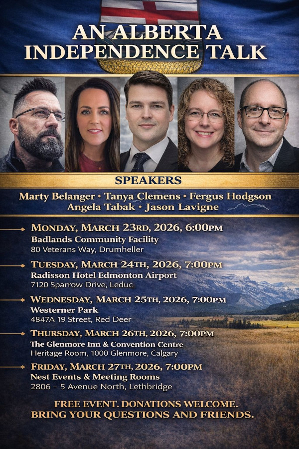 Events Tour | March 23-27 !  An Alberta Independence Talk by The Lavigne Show