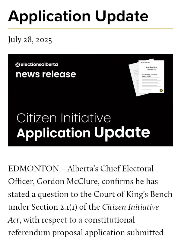 Post | Application Update by the Alberta Prosperity Project