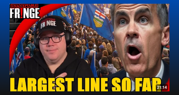 Video | Alberta Patriots in line for MULTIPLE HOURS to leave CANADA by Unacceptable Fringe