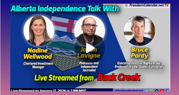 Video | FreedomCalendar.net TV #07B: Alberta Independence Talk in Buck Creek (LiveStream)  Hosted by The Lavigne Show, Nadine Wellwood, Bruce Pardy Recorded by FreedomCalendar.net